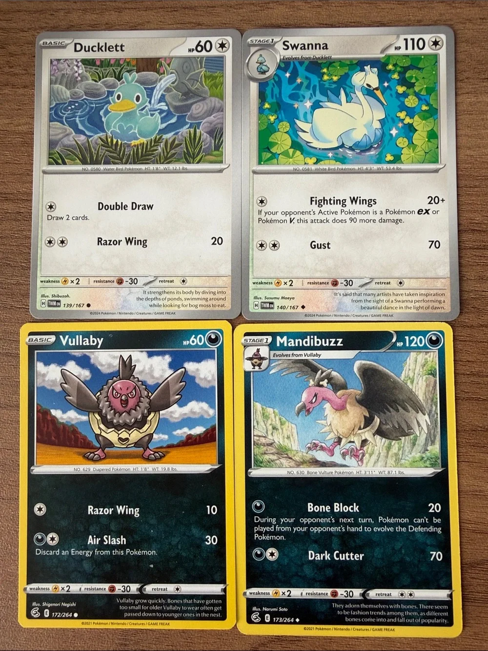 🐦 Bird Pokémon Card Lot | Swanna Mandibuzz Bombirdier Hawlucha ✨5/$25✨